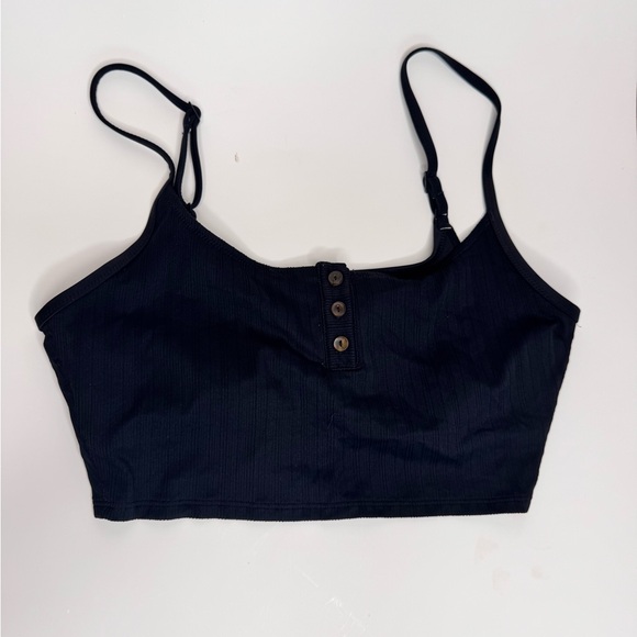 Aerie Ribbed Bikini Top Size Medium and Bottom in Black Size Small - Picture 3 of 9